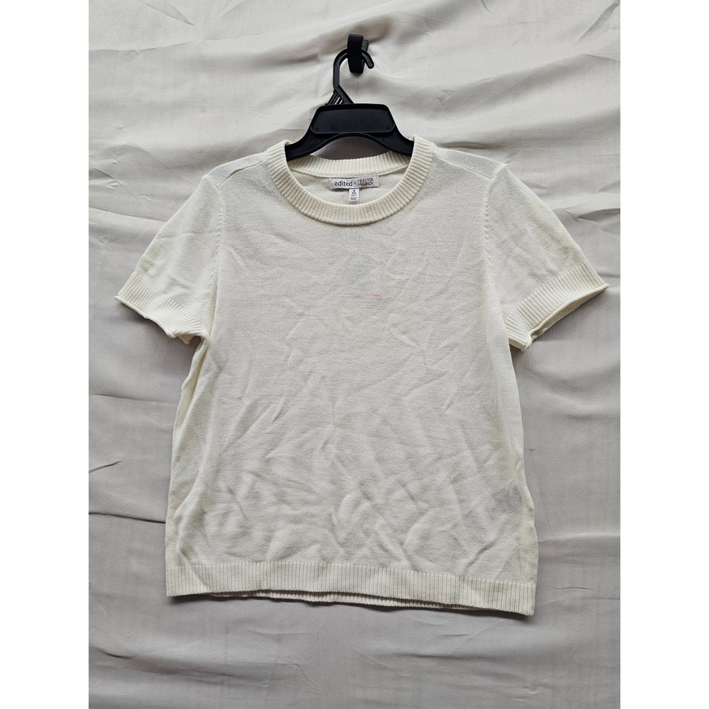 Hunter McGrady Womens Crewneck Pullover Sweater White Knit Casual Size Small